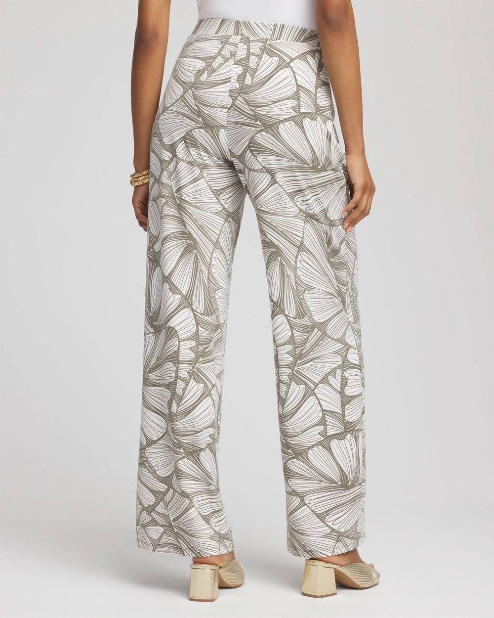 Travelers™ Abstract Leaf Print Knit Wide-Leg Pants | Chico's